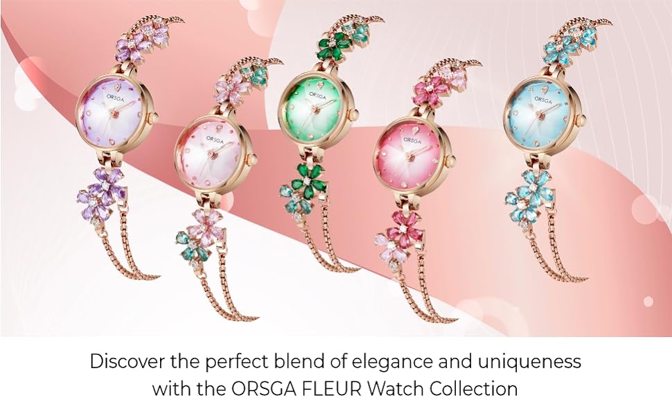 Orsga Fleur Bracelet Watch For Women Dial Flower Chain Watches