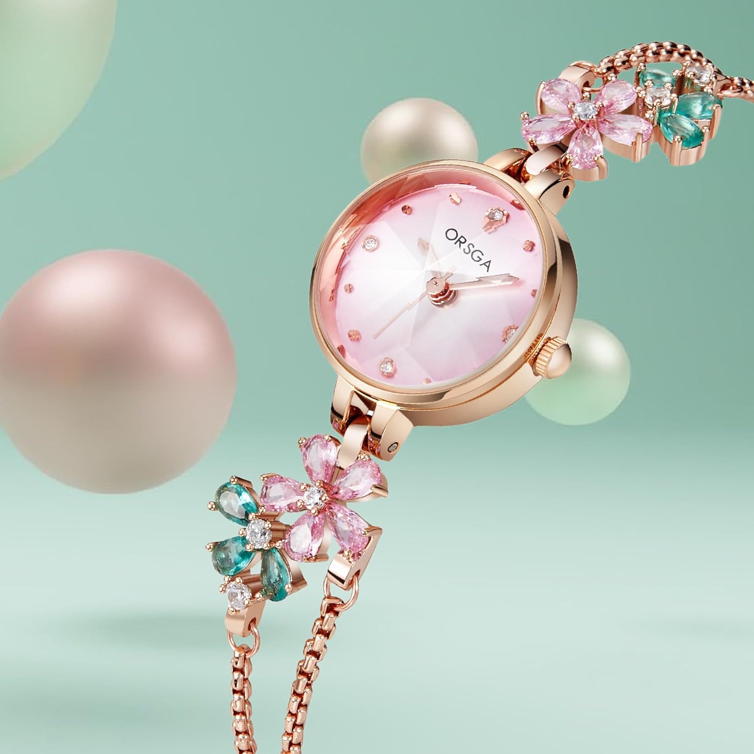 Orsga Fleur Bracelet Watch For Women Dial Flower Chain Watches