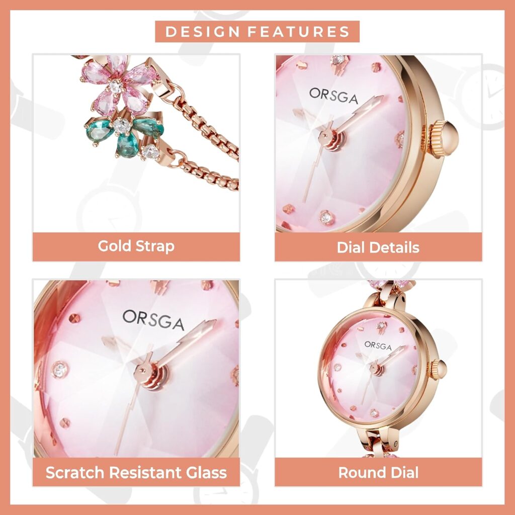 Orsga Fleur Bracelet Watch For Women Dial Flower Chain Watches